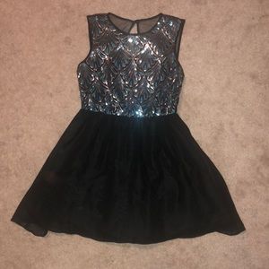 Love Reign black & silver sequin mini dress